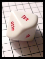 Dice : Dice - 10D - Koplow Danish Word Numbers White and Red Die - Troll and Toad Dec 2010